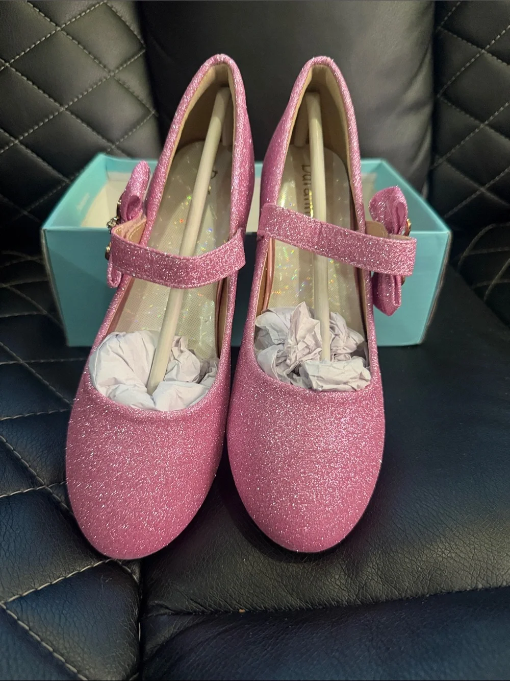 Sparkle Pink Mary Jane Dress Shoes for Girls